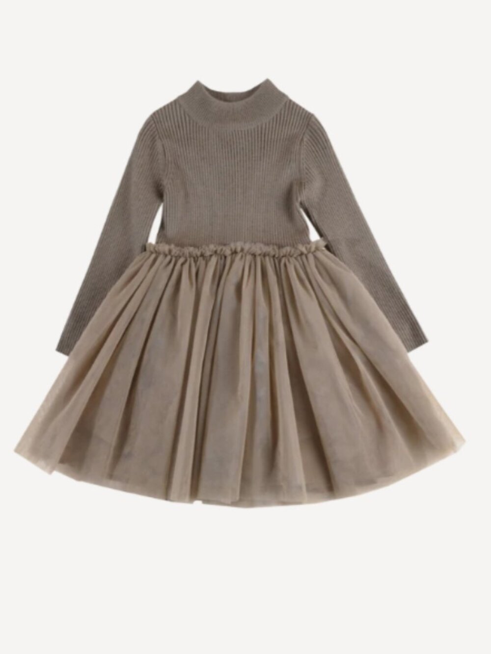 Donsje Amsterdam Girls Lotus Dress 7-8 Taupe